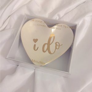 I Do bridal engagement ring dish / trinket tray